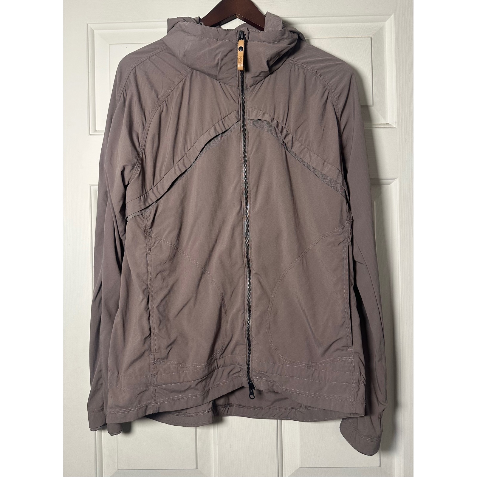 Indygena Pedro's Women L Lightweight Hooded Jacket Taupe Full Zip Athletic